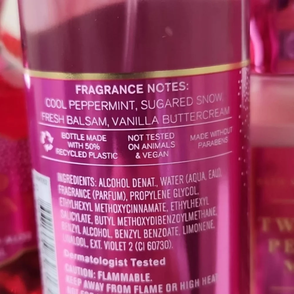 Bath & Body Works Twisted Peppermint 4pc Set Gel Lotion Cream Mist